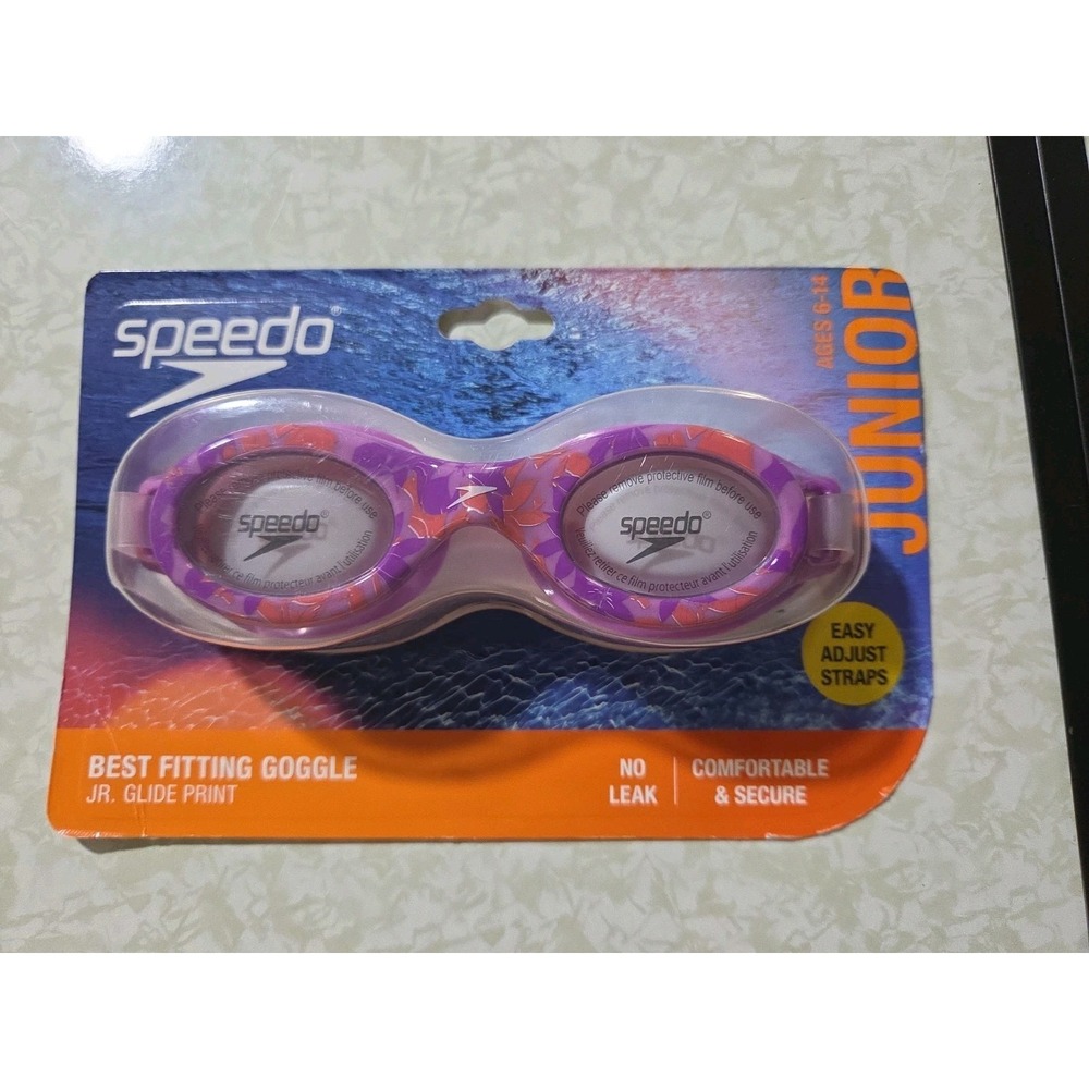NEW Speedo Junior (Age 6-14) Best Fitting Swim Goggles Jr Glide No Leak Clear